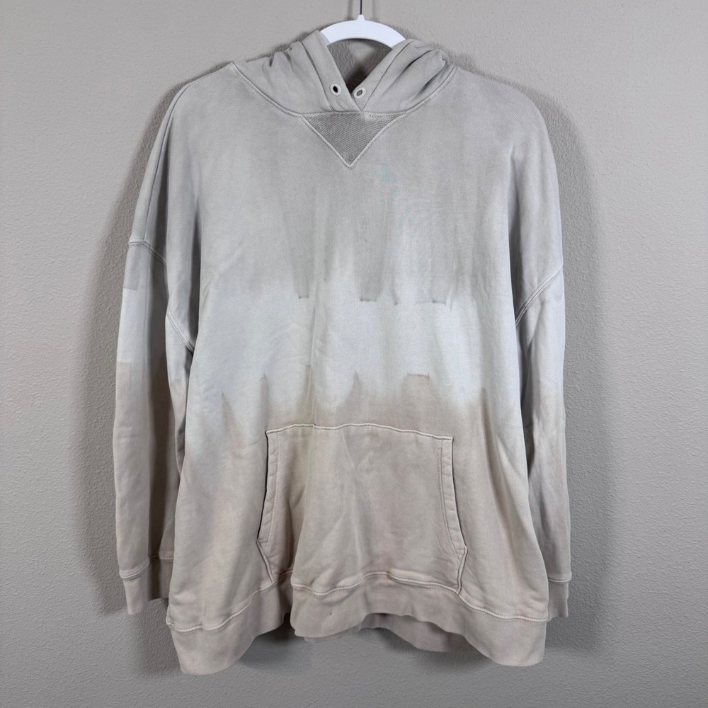 ATM Anthony Thomas Melillo French Terry Tie Dye Oversized Hoodie Grey Tan M/L